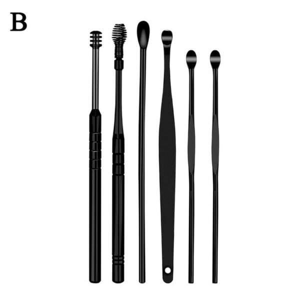 6Pcs/set Earpick Clean Tool Ear Wax Steel Earpick Wax Remover Curette Cleaner Spoon - Image 6