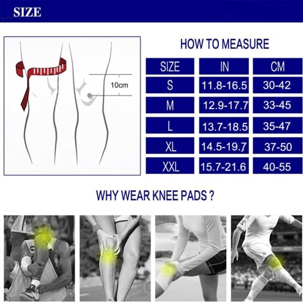 Knee Brace with Patella Gel Pads and Side Stabilizers Arthritis Injury Recovery 2Pcs=1Pair - Image 3