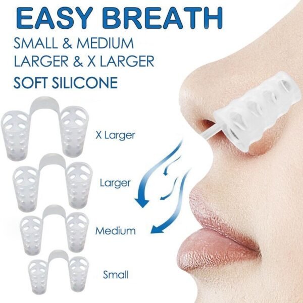 1/4PCS Nose Clip Silicone Anti Snoring Solution Device Snor Stopper Aid Nasal Dilators