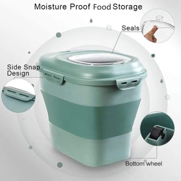 Large Capacity Airtight Foldable Pet Food Storage Containers Sealed Bucket Dog Cat Dry Food Storage - Image 4