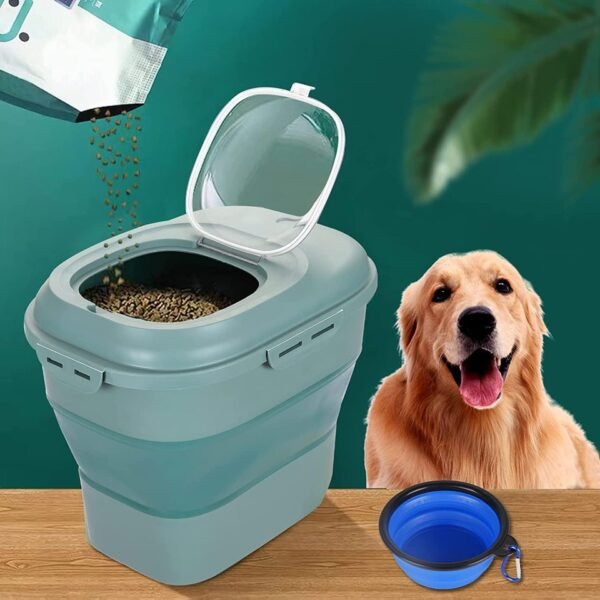 Large Capacity Airtight Foldable Pet Food Storage Containers Sealed Bucket Dog Cat Dry Food Storage - Image 6