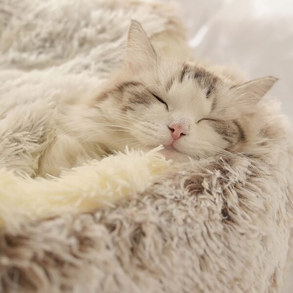 New Warm Sleepping Mat Dog Cat Bed Round Long Plush Cat's House Cave Pet Kitten Cushion Basket - Image 15