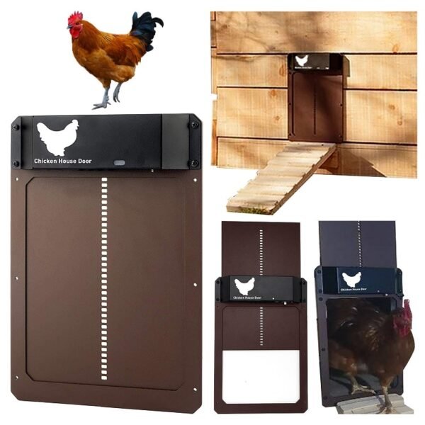 Cat Dog Automatic Chicken Coop Door Light-Sensitive Night Morning Delay Auto Guard Poultry Supplies