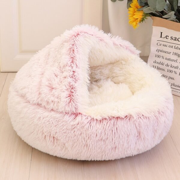 New Warm Sleepping Mat Dog Cat Bed Round Long Plush Cat's House Cave Pet Kitten Cushion Basket - Image 5