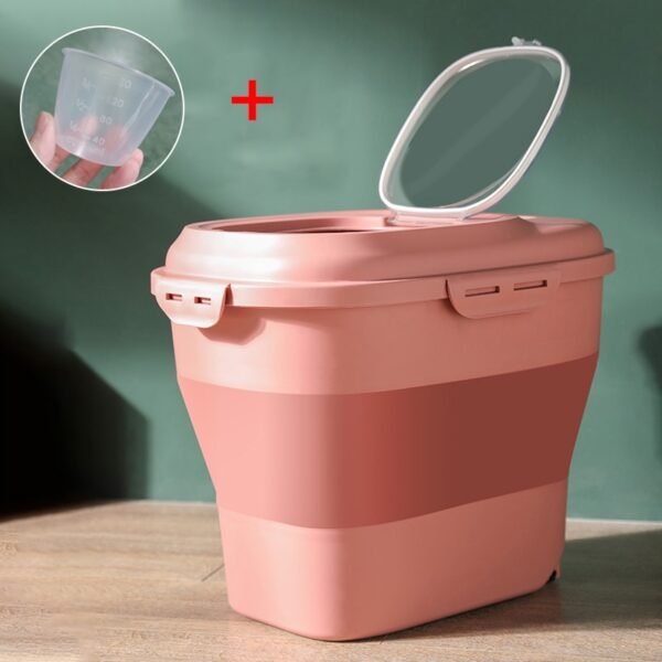 Large Capacity Airtight Foldable Pet Food Storage Containers Sealed Bucket Dog Cat Dry Food Storage - Image 3