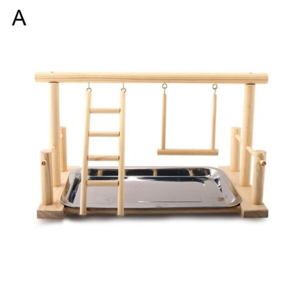 New Design Wood Parrot Ladder Swing Play Stand Perch Playground Pet Toy vogel birds accessoires - Image 6