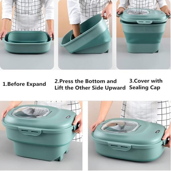 Large Capacity Airtight Foldable Pet Food Storage Containers Sealed Bucket Dog Cat Dry Food Storage - Image 2