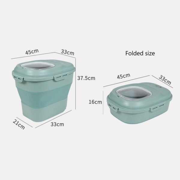 Large Capacity Airtight Foldable Pet Food Storage Containers Sealed Bucket Dog Cat Dry Food Storage - Image 5