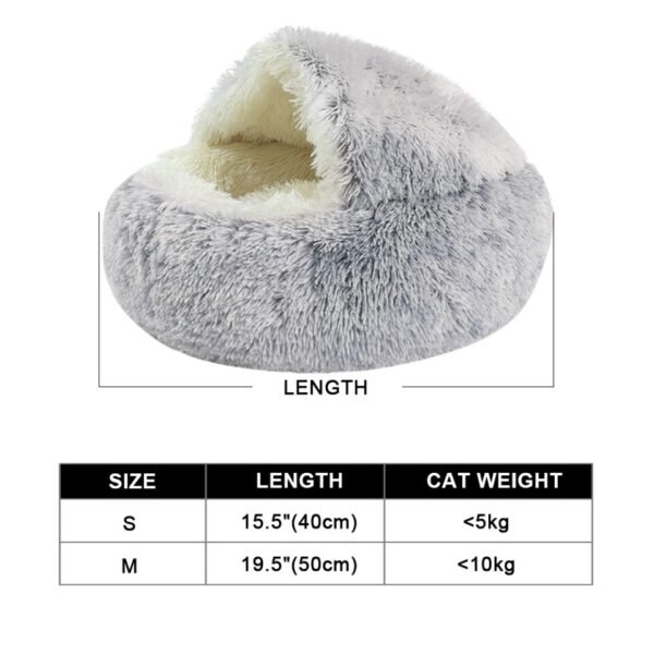 New Warm Sleepping Mat Dog Cat Bed Round Long Plush Cat's House Cave Pet Kitten Cushion Basket - Image 10
