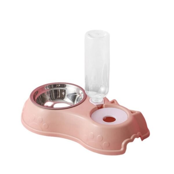 Pets three Bowls Food Water Feeder with Auto Water Dispenser Wet and dry separate bowls For Cats Dog - Image 3
