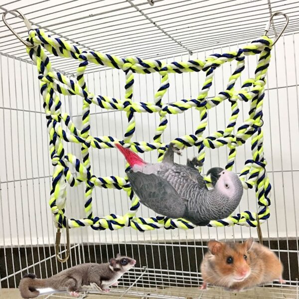 Parrot Climbing Ladder Net Cotton Rope Cage Hanging Pet Activity Toy for Hamster Ferret Small Animal