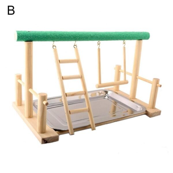 New Design Wood Parrot Ladder Swing Play Stand Perch Playground Pet Toy vogel birds accessoires - Image 4