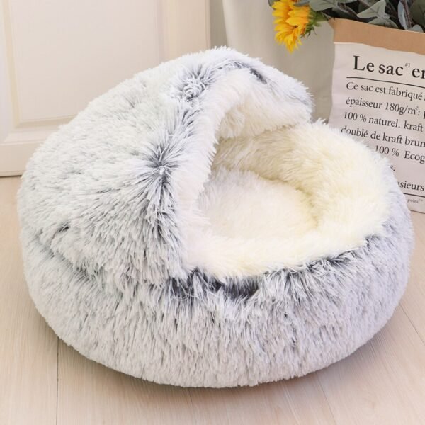 New Warm Sleepping Mat Dog Cat Bed Round Long Plush Cat's House Cave Pet Kitten Cushion Basket - Image 16