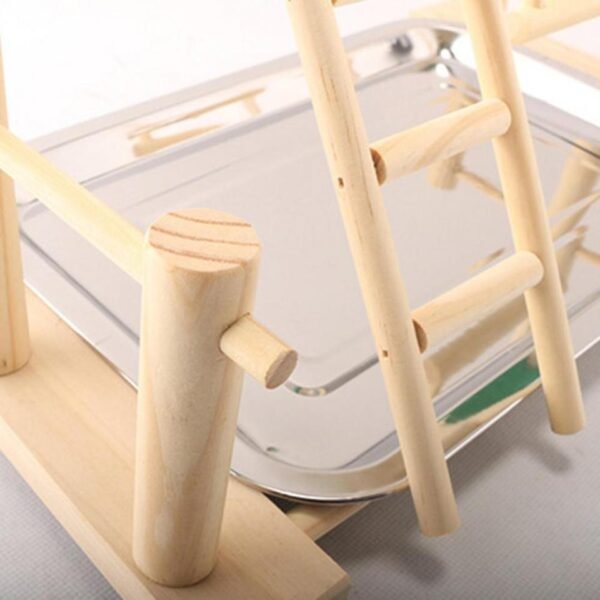 New Design Wood Parrot Ladder Swing Play Stand Perch Playground Pet Toy vogel birds accessoires - Image 2
