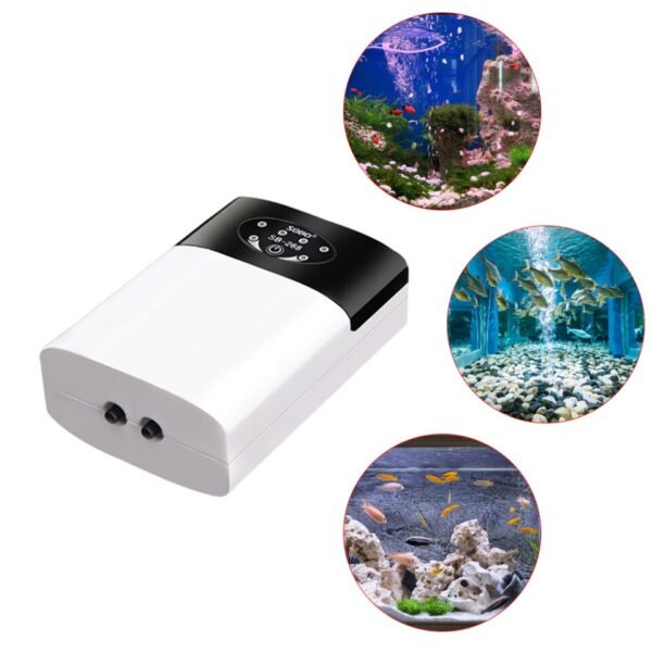 Fish Tank Aquarium Oxygen Pump USB Charging Portable Exhaust Air Stone Ultra Silent Air Compressor