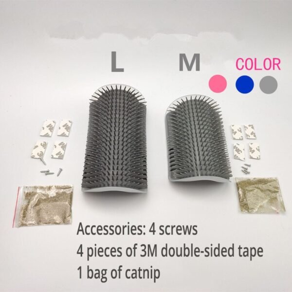 Cats Brush Corner Scratcher Rubbing Cat Massage Self Groomer With Catnip pet hair remover brush - Image 14