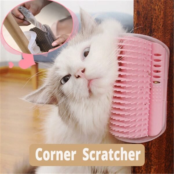 Cats Brush Corner Scratcher Rubbing Cat Massage Self Groomer With Catnip pet hair remover brush