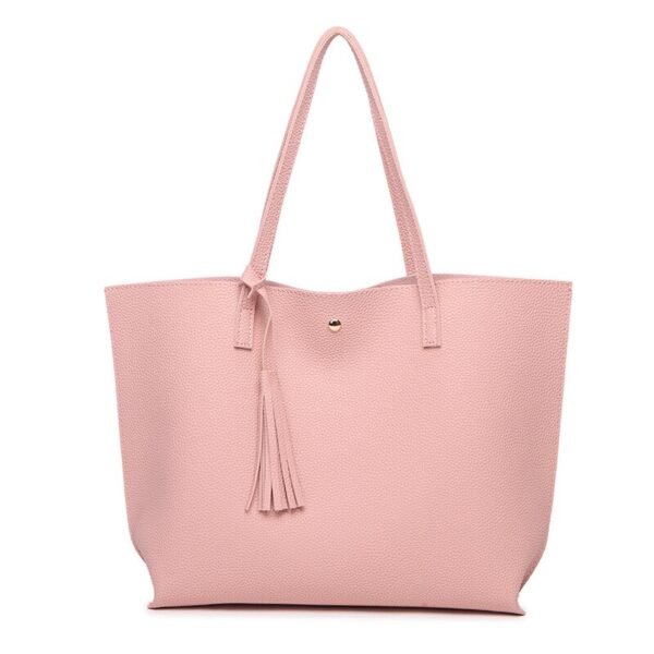 Faux Leather Handbag Waterproof Tote Bag Elegant Tassel Decoration Large Capacity Shoulder bag Purse - Image 7