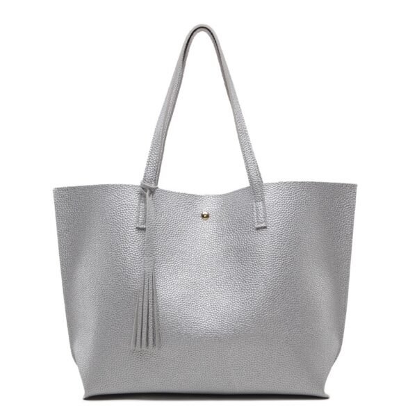 Faux Leather Handbag Waterproof Tote Bag Elegant Tassel Decoration Large Capacity Shoulder bag Purse - Image 9