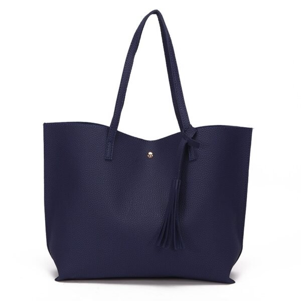 Faux Leather Handbag Waterproof Tote Bag Elegant Tassel Decoration Large Capacity Shoulder bag Purse - Image 18