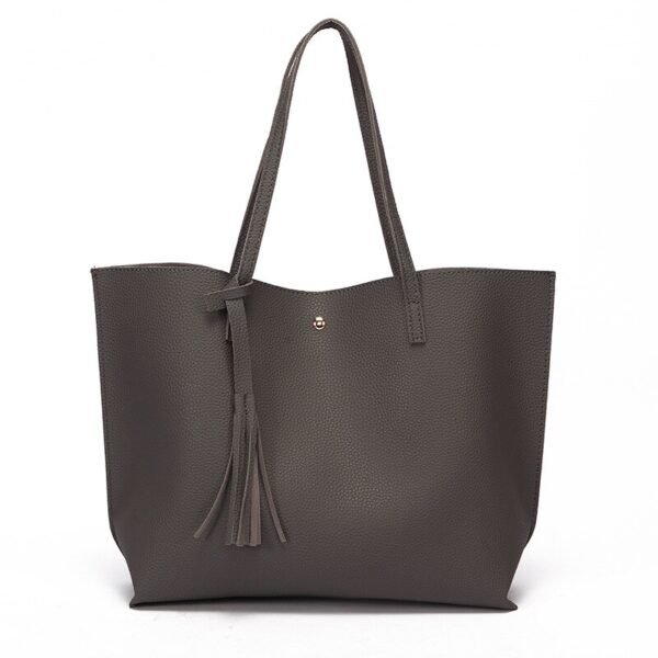 Faux Leather Handbag Waterproof Tote Bag Elegant Tassel Decoration Large Capacity Shoulder bag Purse - Image 10