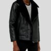 BARD BLACK SHEARLING LEATHER JACKET