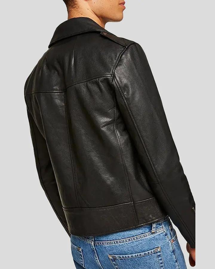 BEK BLACK MOTORCYCLE LEATHER JACKET - Image 3
