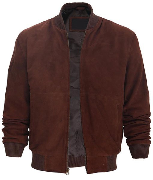 Adam Dark Brown Mens Suede Leather Jacket - Image 2