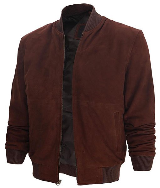 Adam Dark Brown Mens Suede Leather Jacket - Image 3