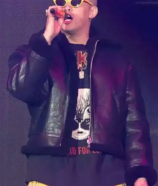 Bad Bunny Shearling Leather Jacket