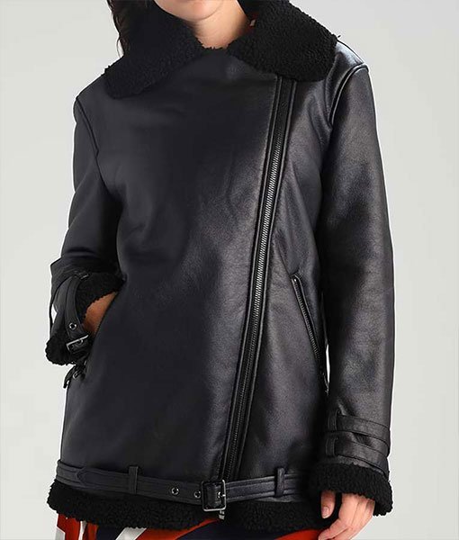 Melissa Shearling Aviator Jacket - Image 2