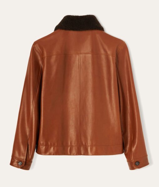 Brad Pitt Brown Shearing Jacket - Image 3