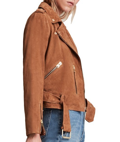Chelsea Suede Leather Biker Jacket - Image 3