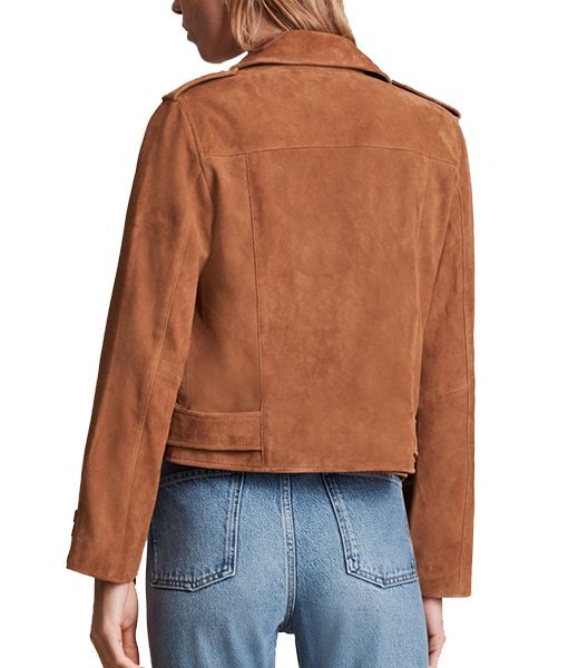 Chelsea Suede Leather Biker Jacket - Image 4