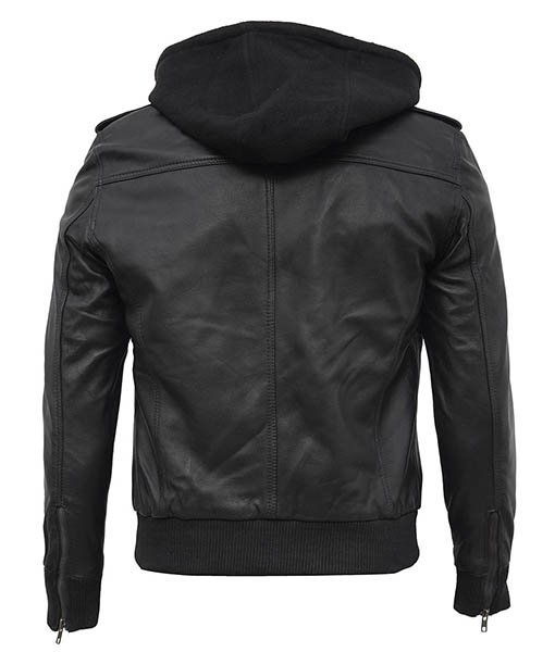 Craig Black Leather Jacket - Image 4
