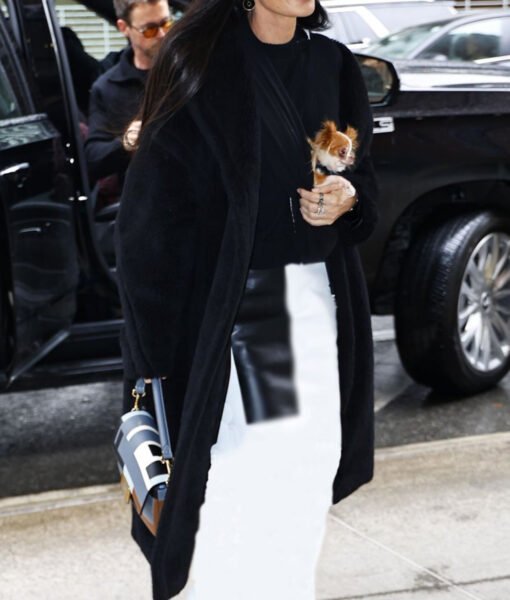 Demi Moore Black Fur Coat - Image 2