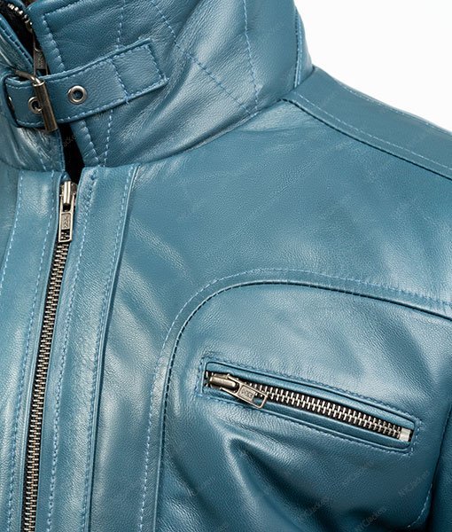 Hayden Blue Biker Jacket - Image 6