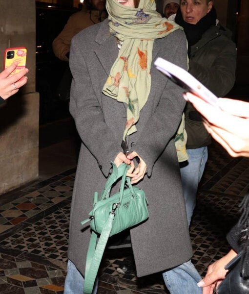 Hunter Schafer Grey Double Breasted Coat - Image 2