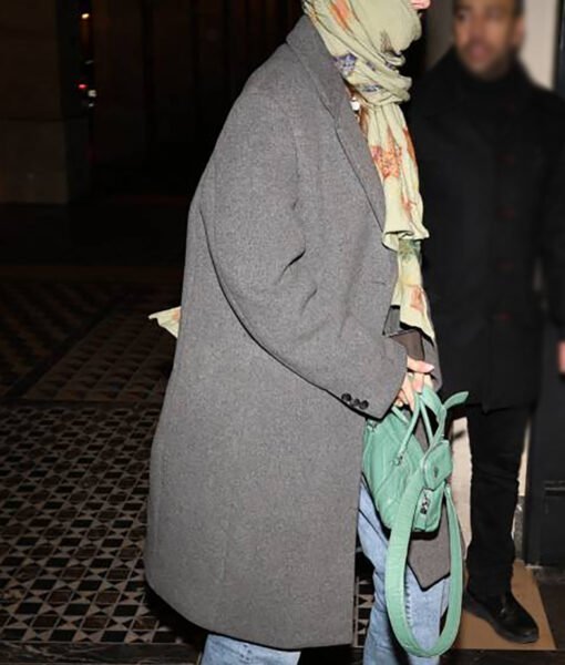 Hunter Schafer Grey Double Breasted Coat - Image 3