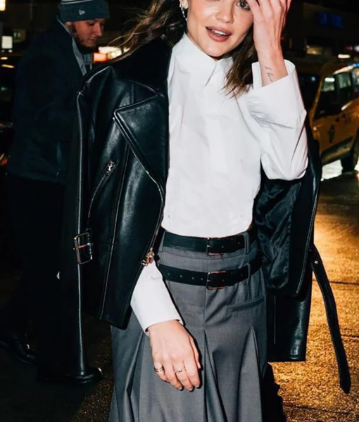 Lucy Hale Black Biker Jacket