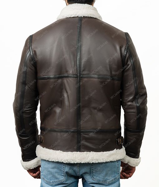 Markham Mens Brown Aviator Jacket - Image 5