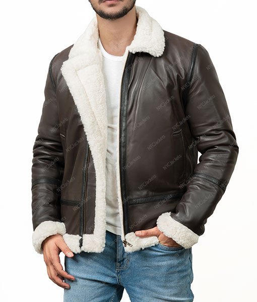 Markham Mens Brown Aviator Jacket