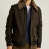 Men’s Leather Bomber Fur Collar Jacket