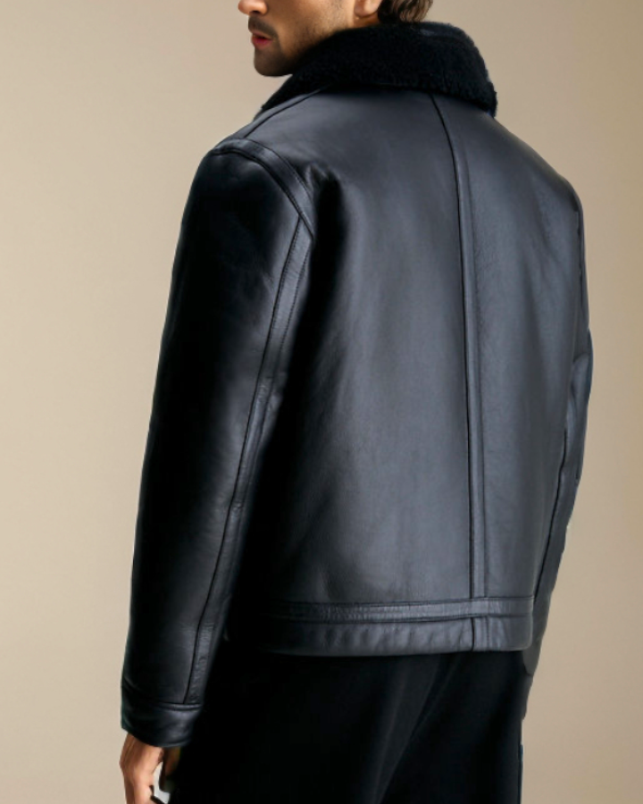 DASTAN SHEARLING RACER LEATHER JACKET - Image 2