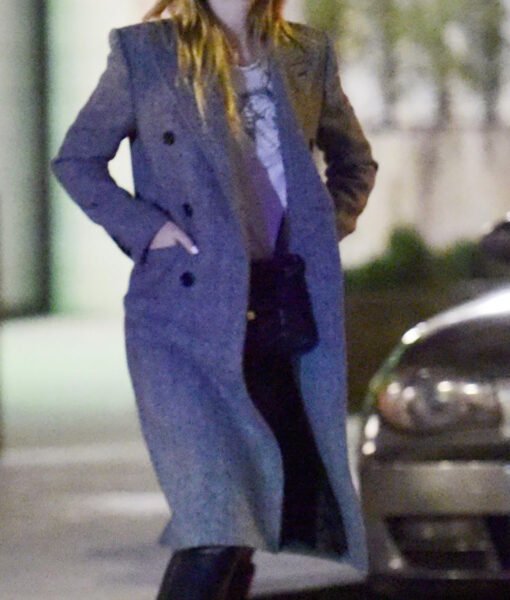 Olivia Wilde Grey Trench Coat - Image 4