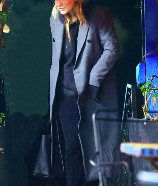Olivia Wilde Grey Trench Coat - Image 2