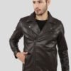 VERMONT BROWN MOTORCYCLE LEATHER JACKET