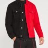Red and Blog Split Trucker Jacket