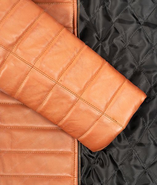 Rob Brown Leather Puffer Jacket - Image 6