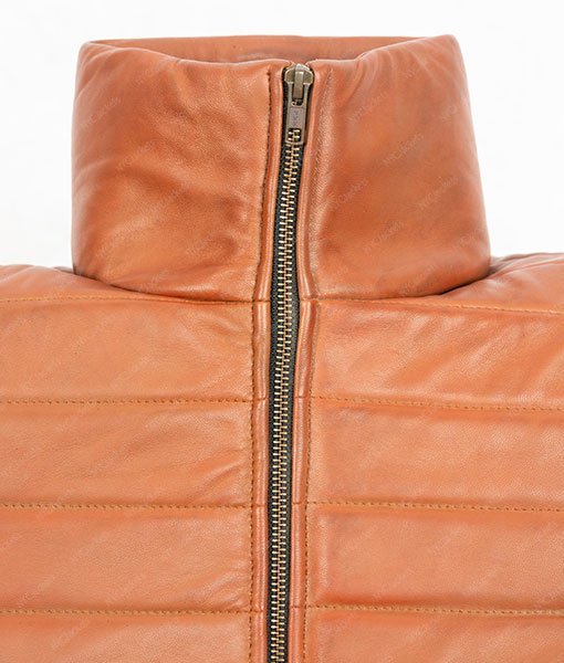 Rob Brown Leather Puffer Jacket - Image 5